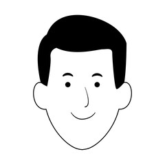 happy man face icon, flat design
