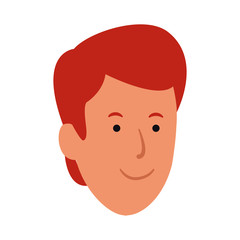 cartoon boy face icon, flat design