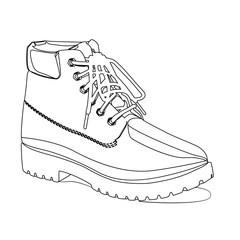 boot contour vector illustration isolated