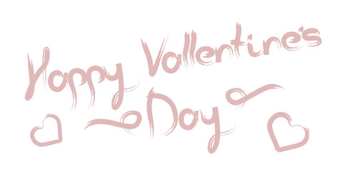 happy valentines day calligraphy diagonal banner