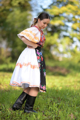 Slovak folklore. Slovakian folklore girl.