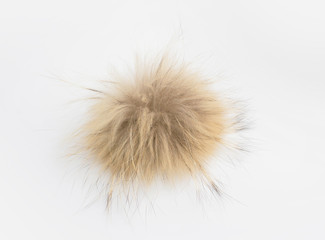 Fur ball on a white background isolate