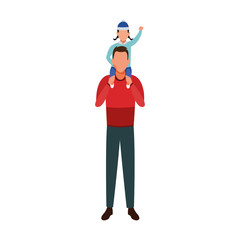 avatar Man Holding Kid On the Shoulders, flat design