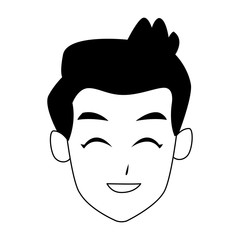 man laughing cartoon icon, flat design