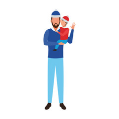 avatar man and little kid, colorful design