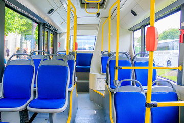 Seats on the bus. Public transport . Carriage of passengers.