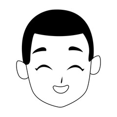 happy man cartoon icon, flat design