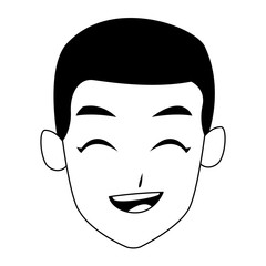 man smiling cartoon icon, flat design