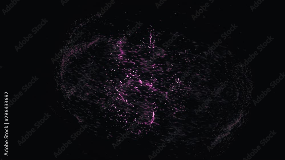 Poster abstract blue and yellow beautiful neon cloud of dots flying in an organized way in space and formin