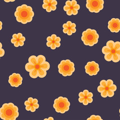 Day of the dead flowers, seamless pattern. Flower design texture.