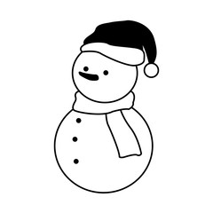cartoon christmas snowman icon, flat design