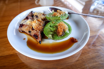 Laklak and Lukis Traditional Balinese meal 