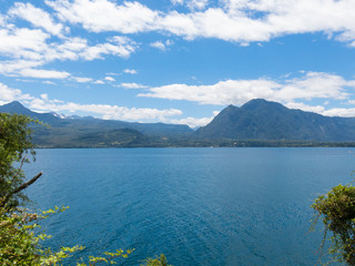 The Calafquen Lake, which straddles the border between the La Araucania Region and Los Rios Region. Patagonia Chile