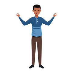 cartoon young man, flat design