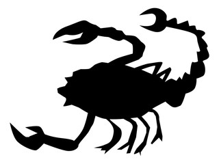 Vector silhouette of Scorpio. Zodiac sign. Motives of astrology, astronomy, zodiac, symbols, destiny, mythology