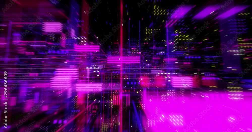 Poster virtual data on digital screen display, future technology and programming concept. flying futuristic