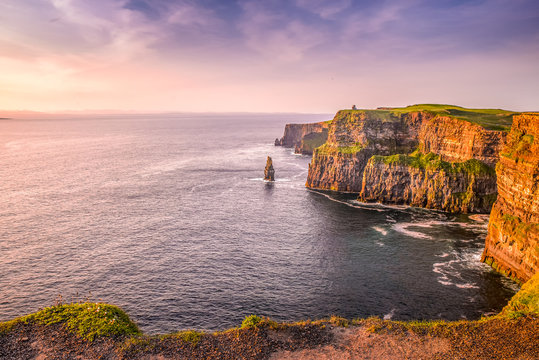 Cliffs of Moher Ireland sunset sun light Irish landmark amazing beautiful view