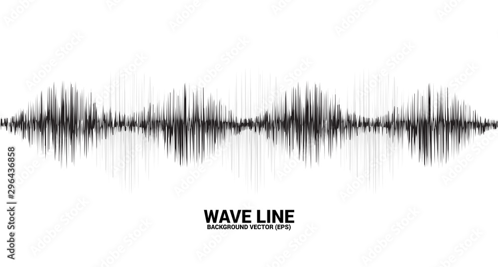 Poster Sound wave line curve on white background. Element for theme technology and voice vector