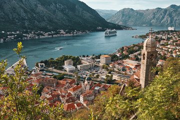 Fototapeta na wymiar view of Kotor bay Montenegro