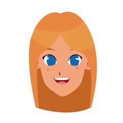 cartoon girl smiling icon