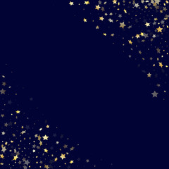 Gold falling star sparkle elements of glitter gradient vector background.