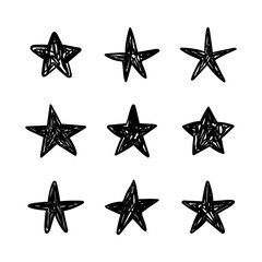 Obraz premium Hand drawn stars. Doodle collection.