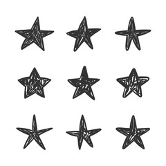 Obraz premium Hand drawn stars. Doodle collection.
