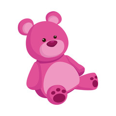 cute teddy bear icon, flat design