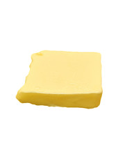 Slice of Butter On White Background