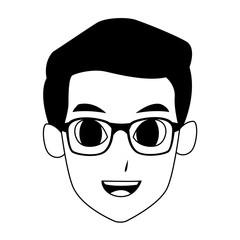 Obraz premium man with glasses cartoon icon, flat design