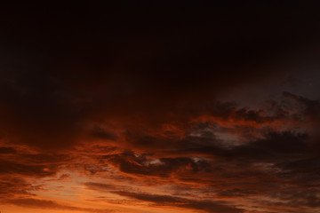 Fototapeta na wymiar Fiery orange sunset sky. Beautiful sky. The sky at dawn . Evening.