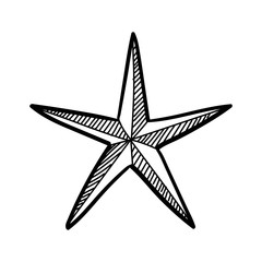 Hand drawn star. Doodle illustration.