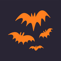 Fototapeta premium Halloween bats silhouettes. Vector icons.