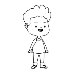 cartoon little boy playing, flat design