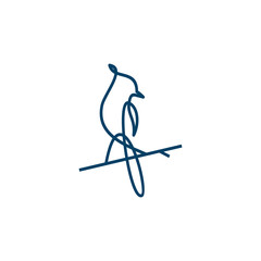 Bird from single line for luxury modern logo design inspiration