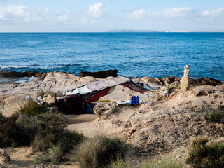  tent on the beach of nomadic person