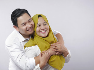 Fototapeta premium Happy Asian Muslim Couple