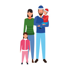 avatar family and kids, flat design