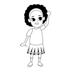 cartoon little girl standing icon