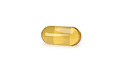 oil capsule on white background for medical content 3d rendering.