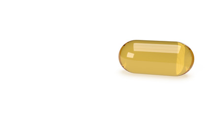 oil capsule on white background for medical content 3d rendering.