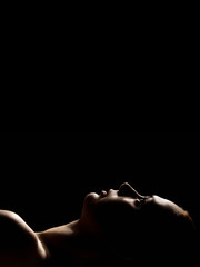 Naklejka premium sad female profile