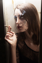 Obraz premium female halloween makeup