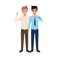 colorful design of happy businessmen standing icon image