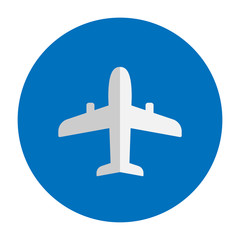 Fototapeta premium Plane vector icon. Airport button symbol. Flight and travel.
