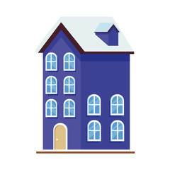 residential house icon, flat design