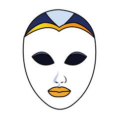 carnival mask face icon, flat design