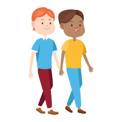 happy teenage couple walking icon