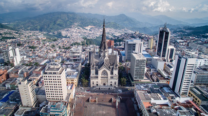 Vista Aerea de Catedral Basilica de Nuestra Se&ntilde;ora del Rosario Manizales Caldas Colombia