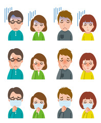 カップルの表情 のイラスト